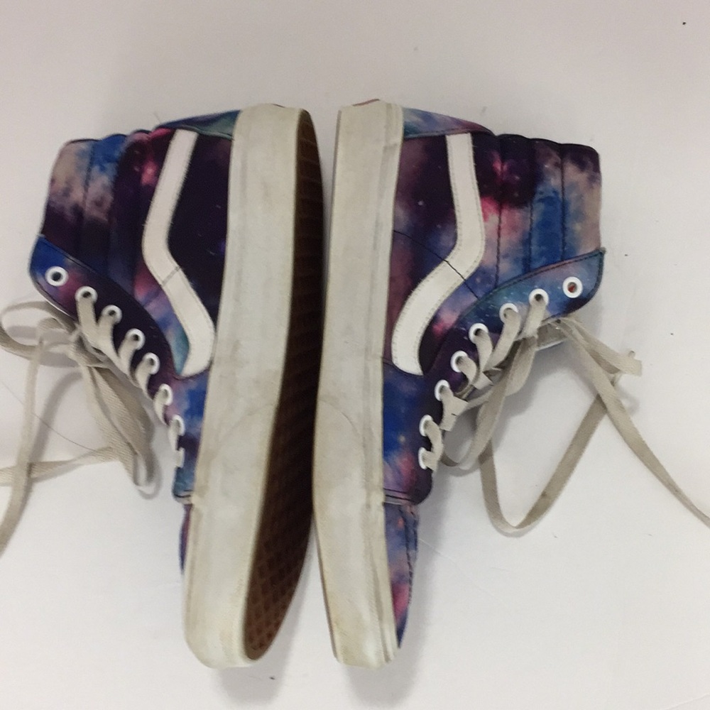 Vans Off the Wall Purple Tye Dye High Top Sneakers Size 10.5 - Picture 4 of 11